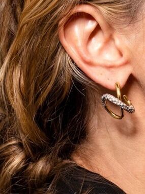 ALEXIS BITTAR Solanales Twisted Orbit Earrings Gold Clear AP12